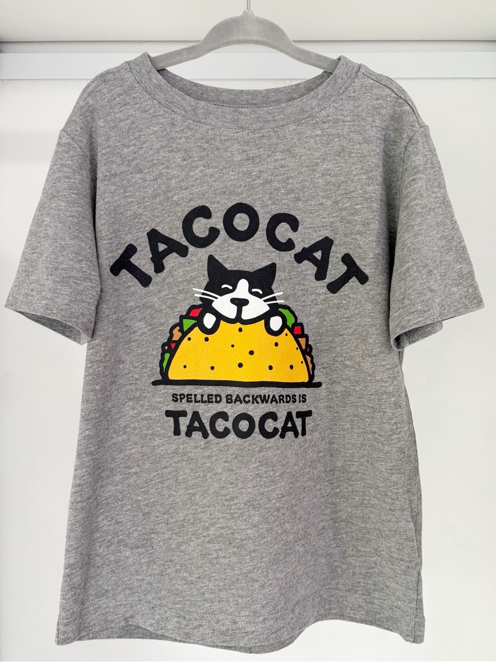 Life Is Good Kids Gray Graphic Cat & Taco Tee
